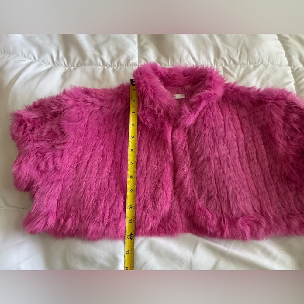 Vintage Luxurious Pink Faux Fur Bolero Jacket - Picture 3 of 6